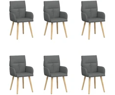 Valgomojo kėdės 6 pcs Audinys Tamsiai pilka 60 x 56 x 96 cm