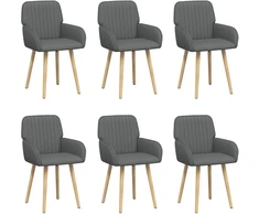 Valgomojo kėdės 6 pcs Audinys Tamsiai pilka 56,5 x 50 x 87,5 cm