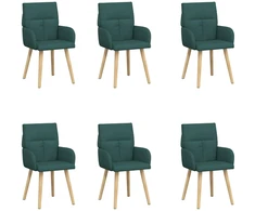 Valgomojo kėdės 6 pcs Audinys Tamsiai žalia 60 x 56 x 96 cm