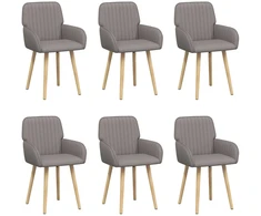 Valgomojo kėdės 6 pcs Audinys Taupe 56,5 x 50 x 87,5 cm