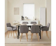 Valgomojo kėdės 6 pcs Audinys Taupe 56,5 x 50 x 87,5 cm