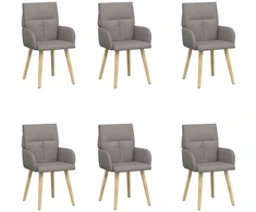 Valgomojo kėdės 6 pcs Audinys Taupe 60 x 56 x 96 cm
