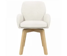 Valgomojo kėdės 6 pcs Bouclé Kreminė 59 x 56 x 86 cm