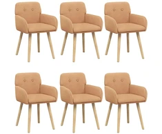Valgomojo kėdės 6 pcs Bouclé Smėlio 59 x 57 x 85 cm