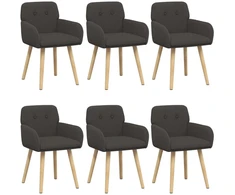 Valgomojo kėdės 6 pcs Bouclé Tamsiai pilka 59 x 57 x 85 cm