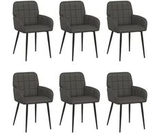 Valgomojo kėdės 6 pcs Dirbtinė oda Juoda 56,5 x 50 x 86 cm