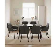 Valgomojo kėdės 6 pcs Dirbtinė oda Juoda 56,5 x 50 x 86 cm