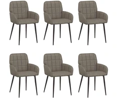 Valgomojo kėdės 6 pcs Dirbtinė oda Pilka 57 x 50 x 85 cm