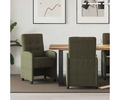 Valgomojo Kėdės su Ratukais 2 pcs Armijos žalia 58 x 67 x 97 cm