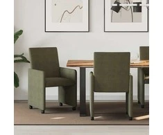 Valgomojo Kėdės su Ratukais 2 pcs Armijos žalia 57 x 66 x 94 cm