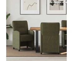 Valgomojo Kėdės su Ratukais 2 pcs Armijos žalia 57 x 67 x 95 cm