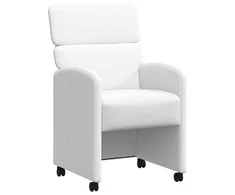 Valgomojo Kėdės su Ratukais 2 pcs Balta 58 x 65 x 98 cm