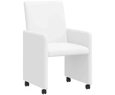Valgomojo Kėdės su Ratukais 2 pcs Balta 57 x 66 x 94 cm