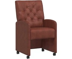 Valgomojo Kėdės su Ratukais 2 pcs Blizgiai ruda 58 x 67 x 97 cm