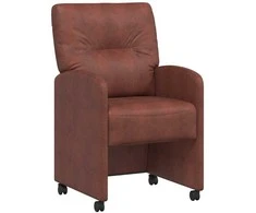 Valgomojo Kėdės su Ratukais 2 pcs Blizgiai ruda 57 x 67 x 95 cm