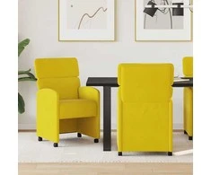 Valgomojo Kėdės su Ratukais 2 pcs Geltona 58 x 65 x 98 cm