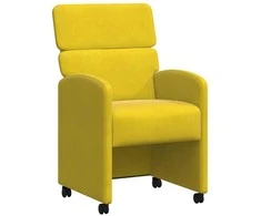 Valgomojo Kėdės su Ratukais 2 pcs Geltona 58 x 65 x 98 cm