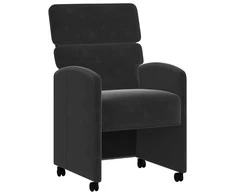 Valgomojo Kėdės su Ratukais 2 pcs Juoda 58 x 65 x 98 cm Aksomas