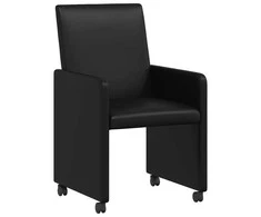 Valgomojo Kėdės su Ratukais 2 pcs Juoda 57 x 66 x 94 cm