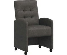 Valgomojo Kėdės su Ratukais 2 pcs Juoda 58 x 67 x 97 cm