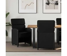 Valgomojo Kėdės su Ratukais 2 pcs Juoda 58 x 65 x 98 cm
