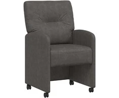 Valgomojo Kėdės su Ratukais 2 pcs Juoda 57 x 67 x 95 cm