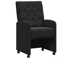 Valgomojo Kėdės su Ratukais 2 pcs Juoda 58 x 67 x 97 cm Aksomas