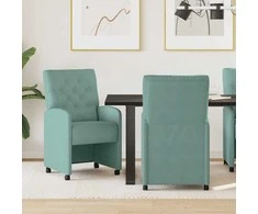Valgomojo Kėdės su Ratukais 2 pcs jūros žalia 58 x 67 x 97 cm