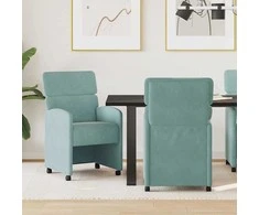 Valgomojo Kėdės su Ratukais 2 pcs jūros žalia 58 x 65 x 98 cm