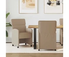 Valgomojo Kėdės su Ratukais 2 pcs Kapučino 58 x 65 x 98 cm