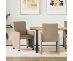 Valgomojo Kėdės su Ratukais 2 pcs Kapučino 57 x 66 x 94 cm