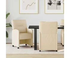 Valgomojo Kėdės su Ratukais 2 pcs Kreminė 57 x 67 x 95 cm