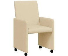 Valgomojo Kėdės su Ratukais 2 pcs Kreminė 57 x 66 x 94 cm