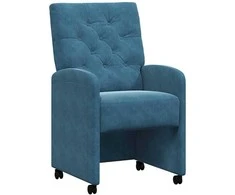 Valgomojo Kėdės su Ratukais 2 pcs Mėlyna 58 x 67 x 97 cm