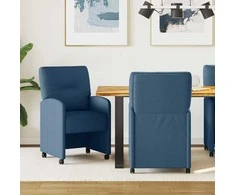 Valgomojo Kėdės su Ratukais 2 pcs Mėlyna 57 x 67 x 95 cm