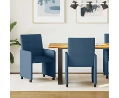 Valgomojo Kėdės su Ratukais 2 pcs Mėlyna 58 x 65 x 94 cm