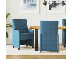 Valgomojo Kėdės su Ratukais 2 pcs Mėlyna 58 x 67 x 97 cm