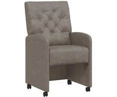 Valgomojo Kėdės su Ratukais 2 pcs Pilka 58 x 67 x 97 cm