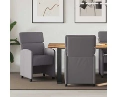 Valgomojo Kėdės su Ratukais 2 pcs Pilka 58 x 65 x 98 cm