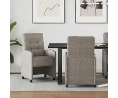 Valgomojo Kėdės su Ratukais 2 pcs Pilka 58 x 67 x 97 cm