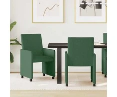 Valgomojo Kėdės su Ratukais 2 pcs Pilkai žalia 57 x 66 x 94 cm