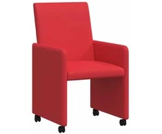 Valgomojo Kėdės su Ratukais 2 pcs Raudona 57 x 66 x 94 cm