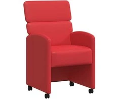 Valgomojo Kėdės su Ratukais 2 pcs Raudona 58 x 65 x 98 cm