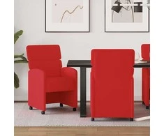 Valgomojo Kėdės su Ratukais 2 pcs Raudona 58 x 65 x 98 cm