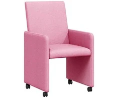 Valgomojo Kėdės su Ratukais 2 pcs Rožinė 57 x 66 x 94 cm