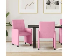 Valgomojo Kėdės su Ratukais 2 pcs Rožinė 58 x 65 x 94 cm