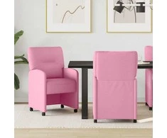 Valgomojo Kėdės su Ratukais 2 pcs Rožinė 57 x 67 x 95 cm