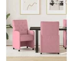 Valgomojo Kėdės su Ratukais 2 pcs Rožinė 58 x 67 x 97 cm