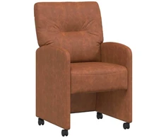 Valgomojo Kėdės su Ratukais 2 pcs Ruda 57 x 67 x 95 cm