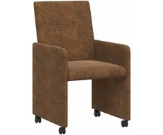 Valgomojo Kėdės su Ratukais 2 pcs Ruda 57 x 66 x 94 cm